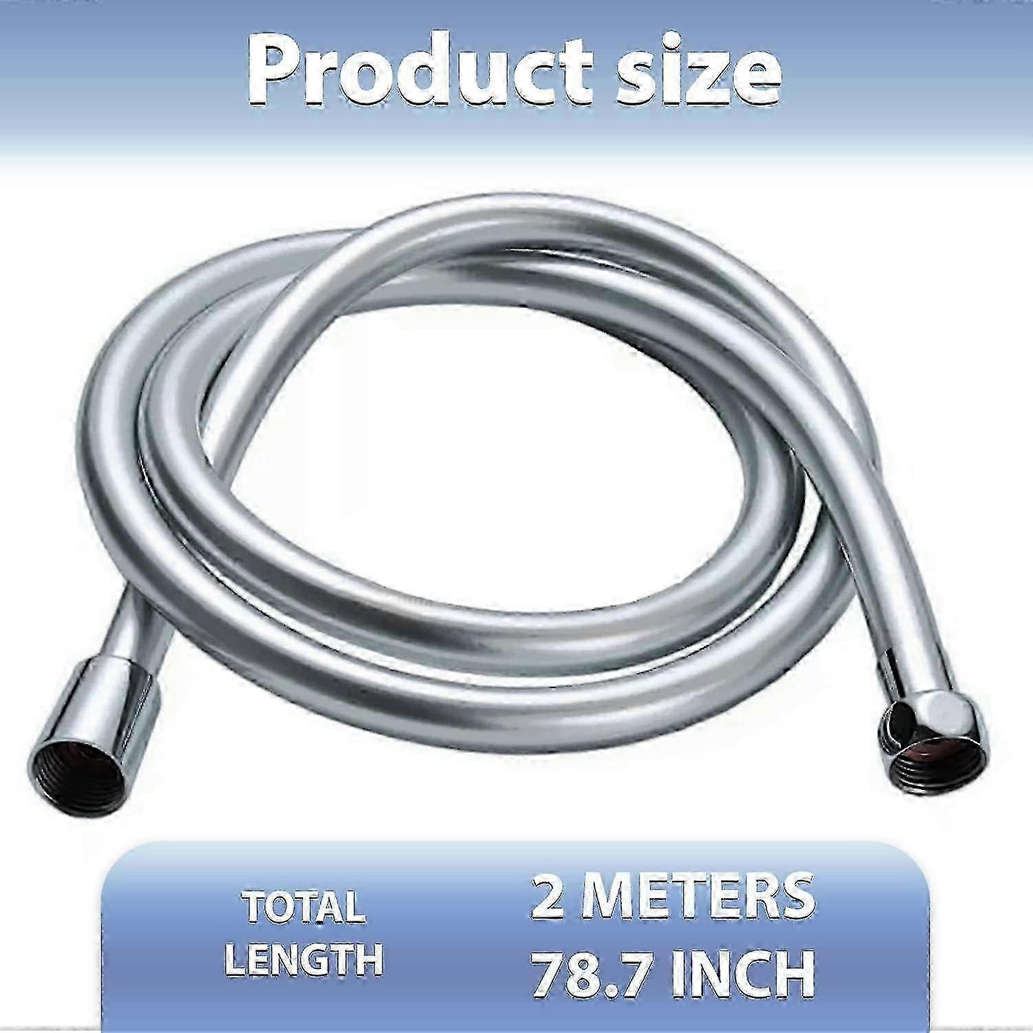 Universal 2m PVC Shower Hose, 200cm Flexible Bathroom Shower Pipe — image 4