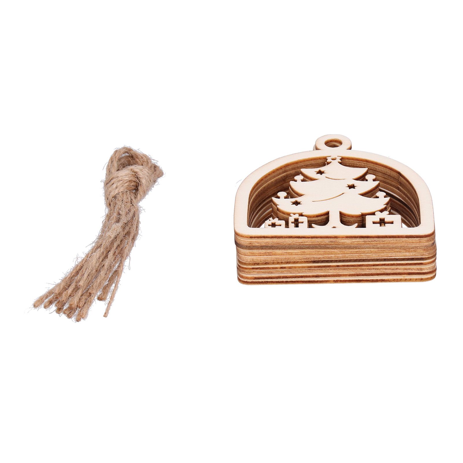 2Set Boxwood Hollow Tree Hanging Ornaments Small Decorative Handcraft for Festival Decoration — image 4
