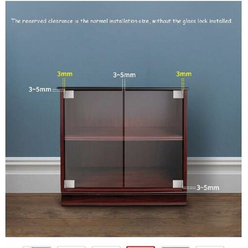 Pair / Frameless Glass Door Hinge Wine Cabinet Showcase Glass Door Hinge Side Mounted Embedded (Silver) โ image 4
