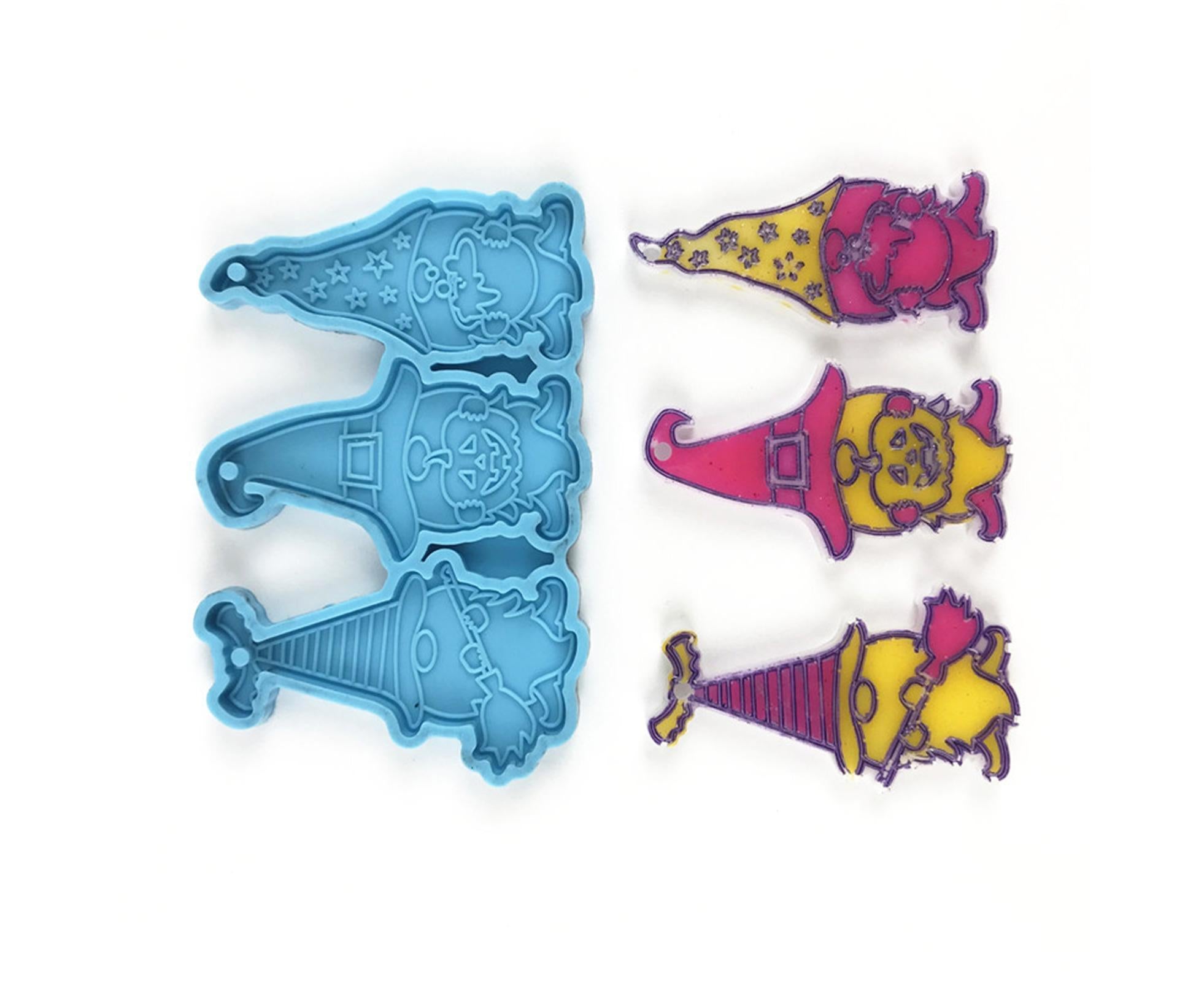 1 Set Keychain Mold Non Sticky Reusable DIY Silicone Easter Gnome Pendant Handicrafts Making Mold for Gift - Blue — image 6