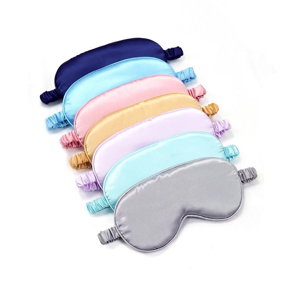 Pure Soft Silk Eyeshade Blindfold Sleep Eye Mask Cover Light Shade Travel Relax - Apricot โ image 3