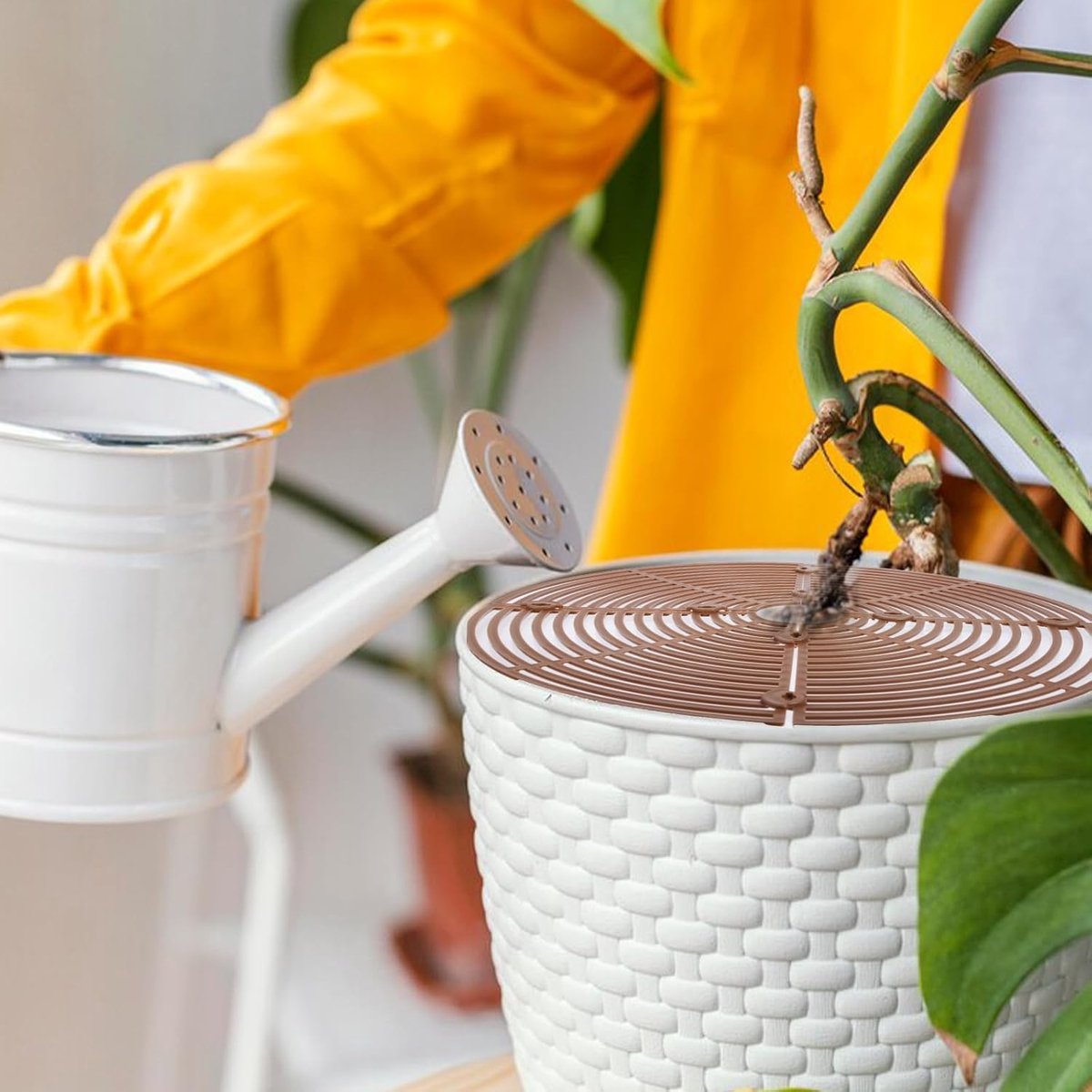 2 pieces - plant pot cover - 30 cm - Flowerpot grid - planter cover set - plantpot grid bottom protectors - with 16 posts - plant covers - for indoor and — image 2