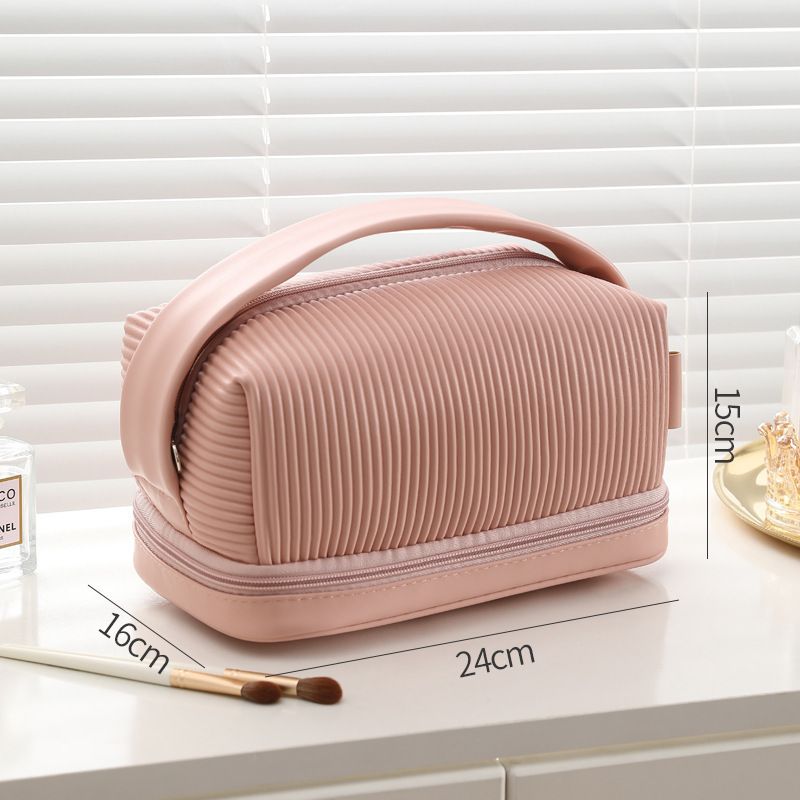 Travel Cosmetic Bag, Toiletry Travel Bag for Makeup, Large Capacity Cosmetic Case Organizer for Women, (Pink) โ image 2