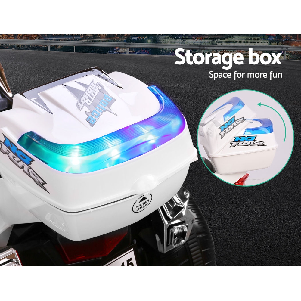 Rigo Kids Electric Ride On Patrol Police Car BMW-Inspired S1K 6V Battery White โ image 6