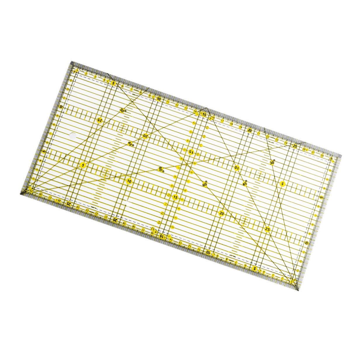 Quilters Ruler with Double Colored and Grid Lines Patchwork Ruler Nonslip Quilters Ruler for Quilting Sewing Crafts โ image 3