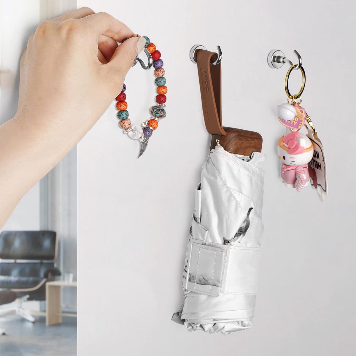 magnetic hook - 10 pieces for more than 5 kg - super strong pulling force - magnet with hook - heavy magnetic hook for hanging, kitchen - silver — image 5