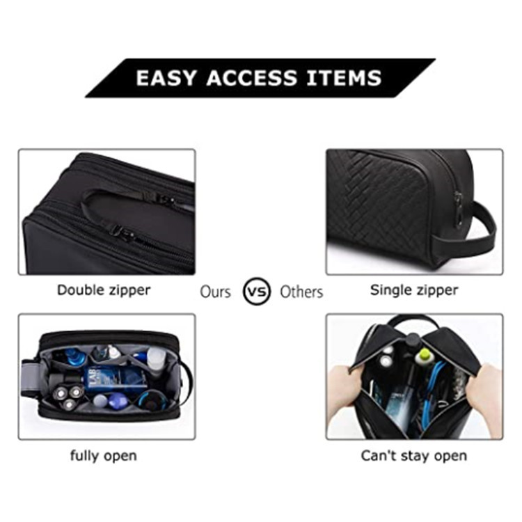 Dark Blue Stylish Waterproof Travel Toiletry Bag Organizer - Large Capacity Shaving Kit & Makeup Case(Makeup is a prop for shooting and is not included) โ image 4