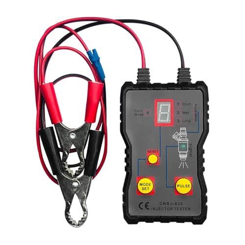 Fuel Injector Tester Cleaner Kit, 12V Car Injector Tester with 2 Adapters 4 Pulse Modes, DIY Cleaning Tool Set with Short Circuit Protection, Automotive