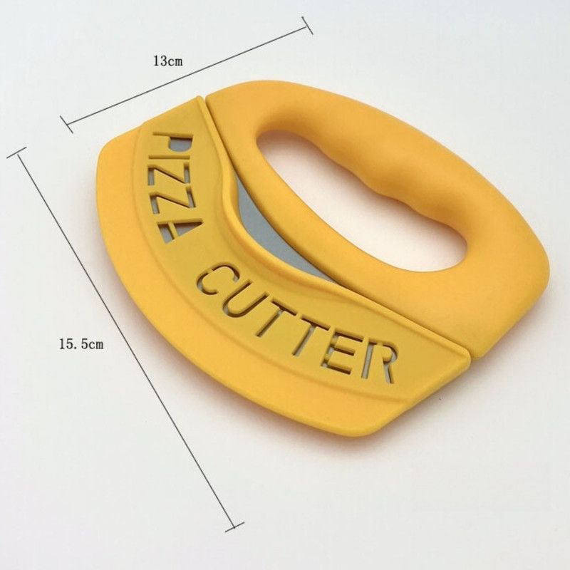 Stainless Steel Pizza Cutter with Protective Cover, Multi-purpose Dough Slicer—Yellow — image 6