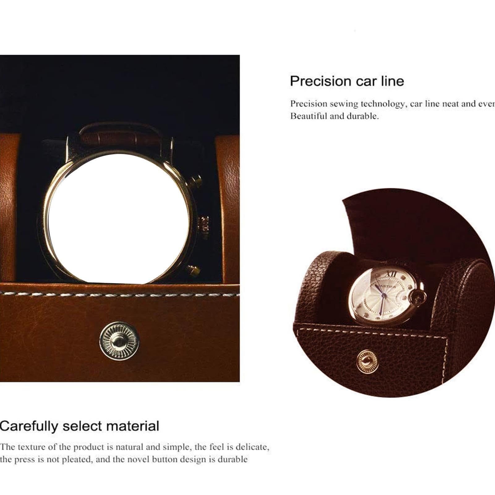 Luxury Leather Watch Storage Box Travel Single Watch Case Watch Gift Box for Christmas Anniversary Birthday(Brown) โ image 3
