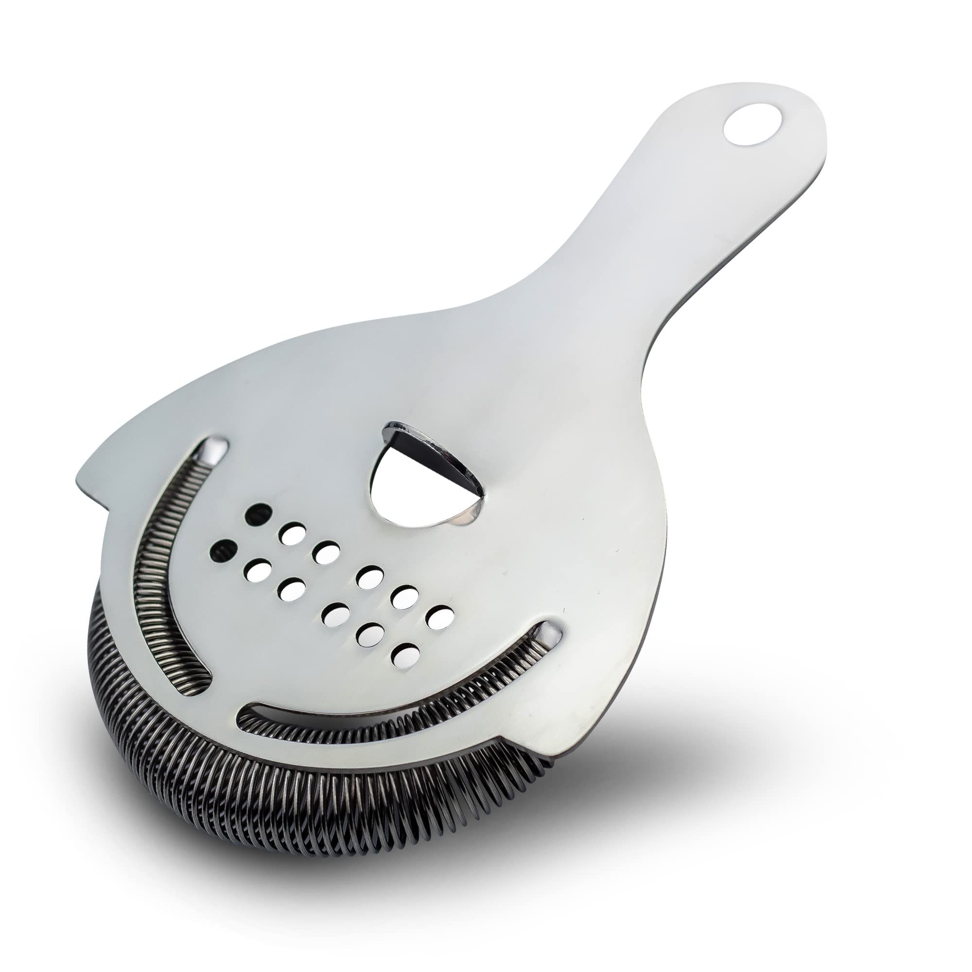 Stainless Steel Cocktail Strainer with High Density Spring | Mirrored Finish - Effortless Straining for Shakers & Mixing Glasses, One Strainer（Large ice