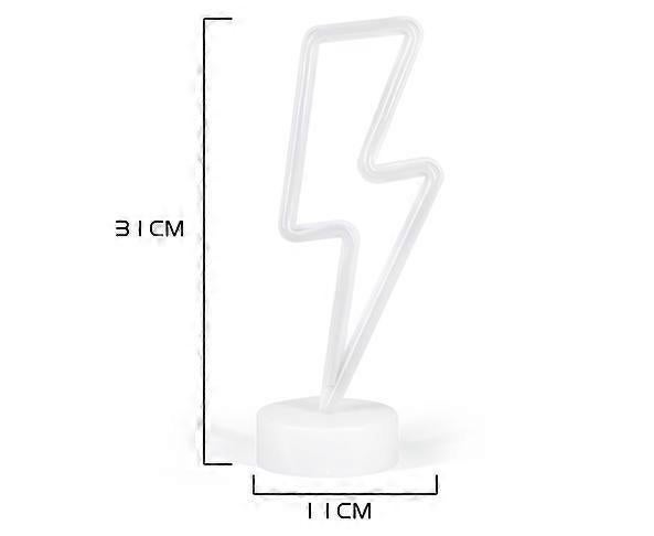 Led Lightning Bolt Neon Light Signs, Warm White Lightning Bolt Shape babies Night Light Wall Sign Light Battery Operated — image 2