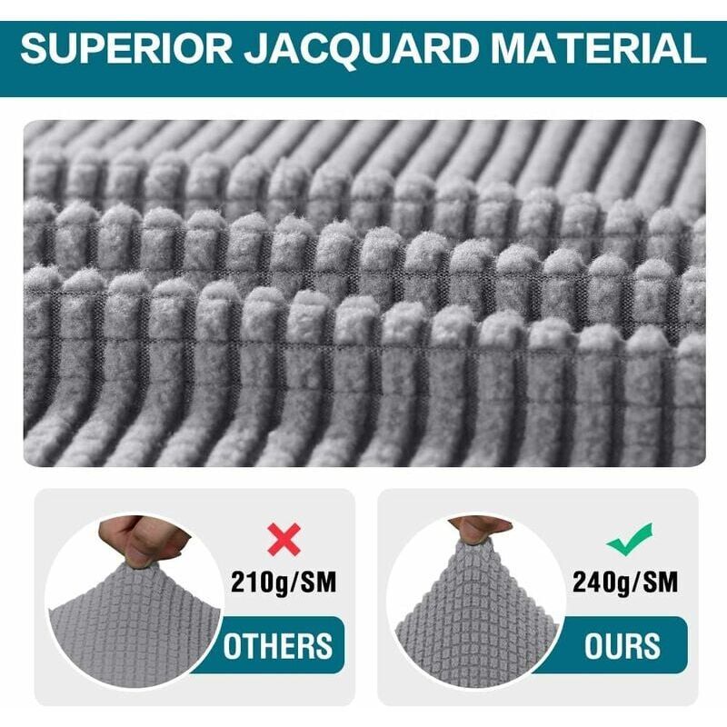 2 Pcs Stretch Jacquard Spandex Sofa Armrest Covers Washable Non Slip — image 3