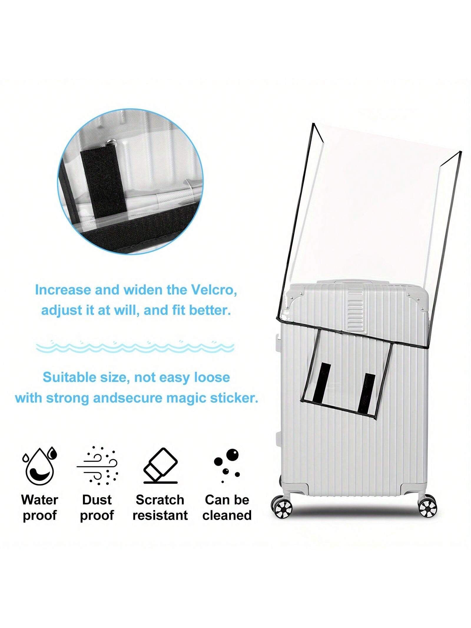 Heavy Duty High Quality PVC Luggage Cover Transparent Design Telescopic Handle Cover Scratch Resistant Luggage Protector For Travel Suitable For 24 Inches Dust โ image 2