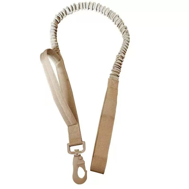 Khaki Tactical Dog Collar and Bungee Lead Set (XL size) - Padded Quick Release Collar with Control Handle and Shock Absorbing Leash for Medium and Large Dogs — image 6