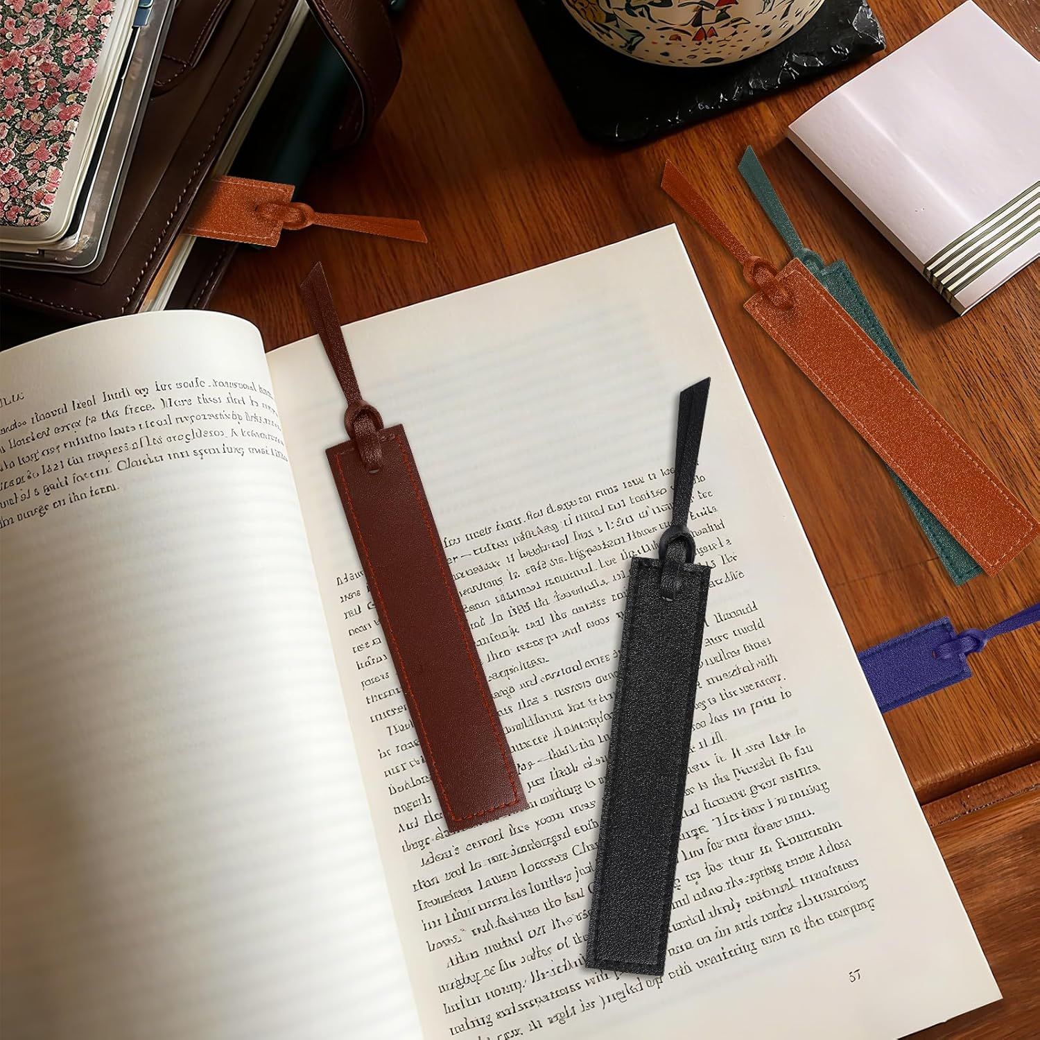 10Pcs Leather Bookmarks,Page Markers Handmade Stitched Bookmarks for Book Reader Office School Students Teachers — image 6