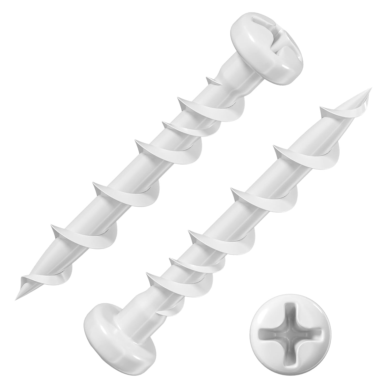 (100 pcs) Pan Head Drywall Anchors 1-1/4" White Anti Rt Coating, Bolt Anchor, Duty Hollow Wall Anchors