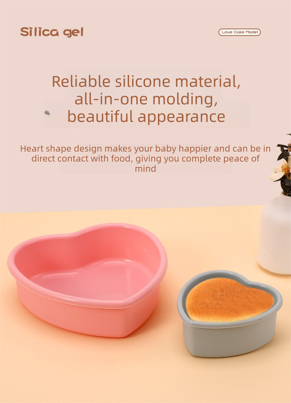 9 Inch Large Heart Shaped Silicone Cake Mould - Pink Non-Stick Baking Pan for Party & Celebration Cakes - Reinforced Rolled Edge Tray (25.9cm) — image 4