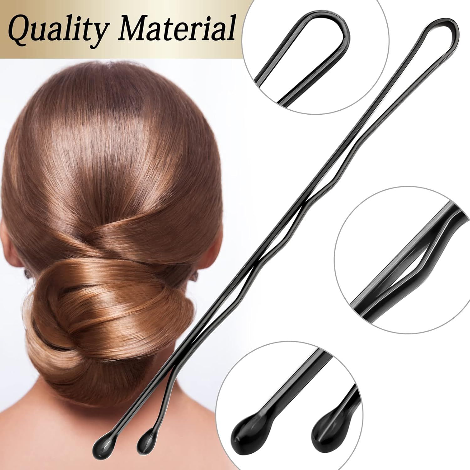 600PCS 2.16Inches Hair Pins Kit Secure Hold Bobby Pins Clips for Women Girls and Hairdressing Salon With Clear Storage Box(Black) — image 4