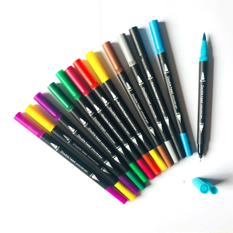 144-Color Dual-Head Brush and Fine Tip Marker Set - Vibrant Colors for Art and Craft Projects — image 3