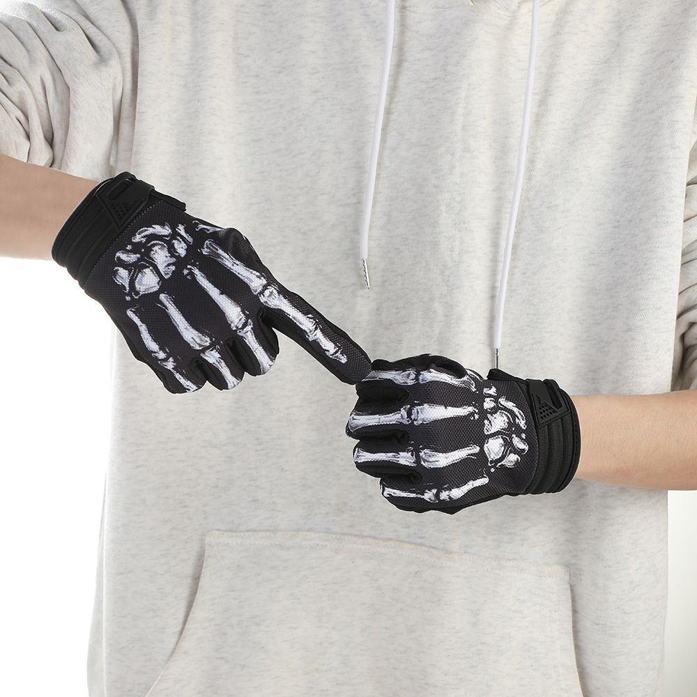 LOHAS FOX Skeleton Rose Motorcycle Gloves White skeleton XL โ image 2
