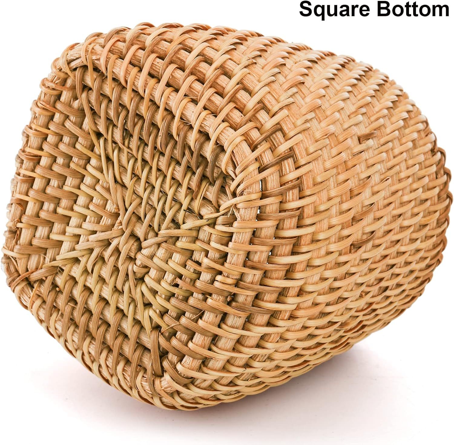 Set of 2 Rattan Pencil Holder for Desk, Handmade Pen Cup Container Woven Makeup Brush Holder, Desk Organizer for Stationery — image 2