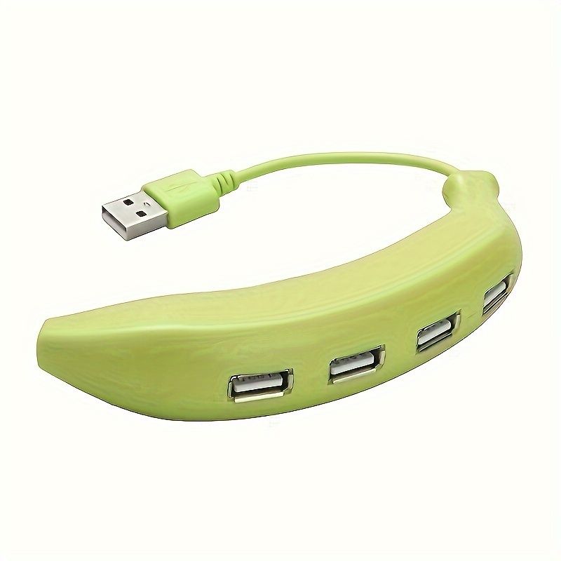 [Portable USB Hub] Banana-Shaped 4-Port USB 2.0 Hub - Portable & User-Friendly Expansion for All Your Devices Yellow — image 2