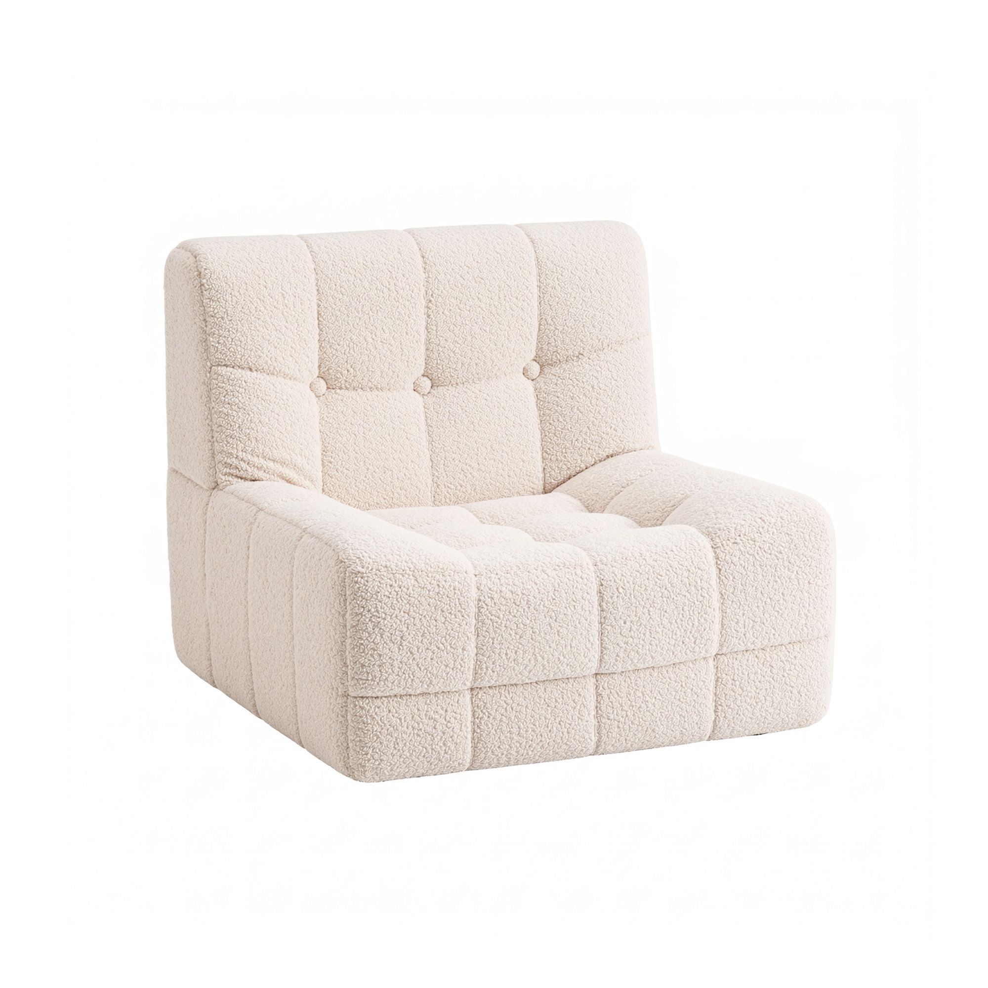 Artiss Single Small Boneless Couches for Living Room White Fabric โ image 2