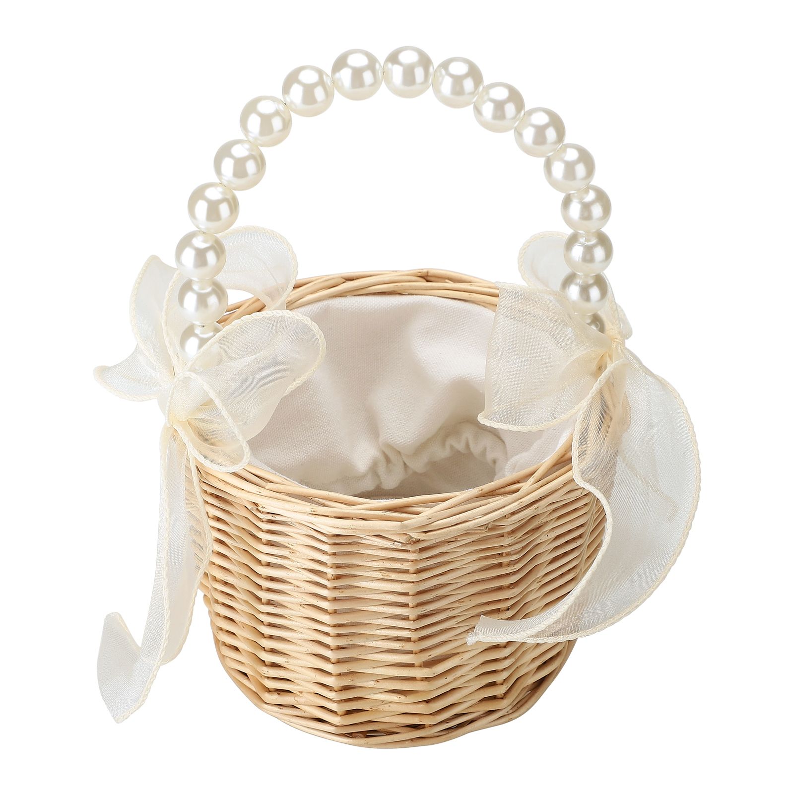 Wedding Ceremony Ring Pillow Flower Basket Portable Burlap Bowknot Vintage Wedding Basket โ image 4