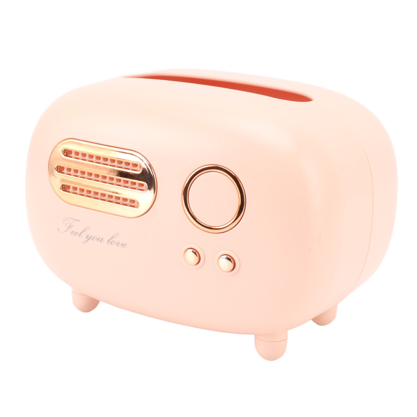 Retro Radio Shape Tissue Cover Box Vintage Radio Tissue Box for Bathroom Living Room Bedroom Nightstand Desk Table Pink โ image 2