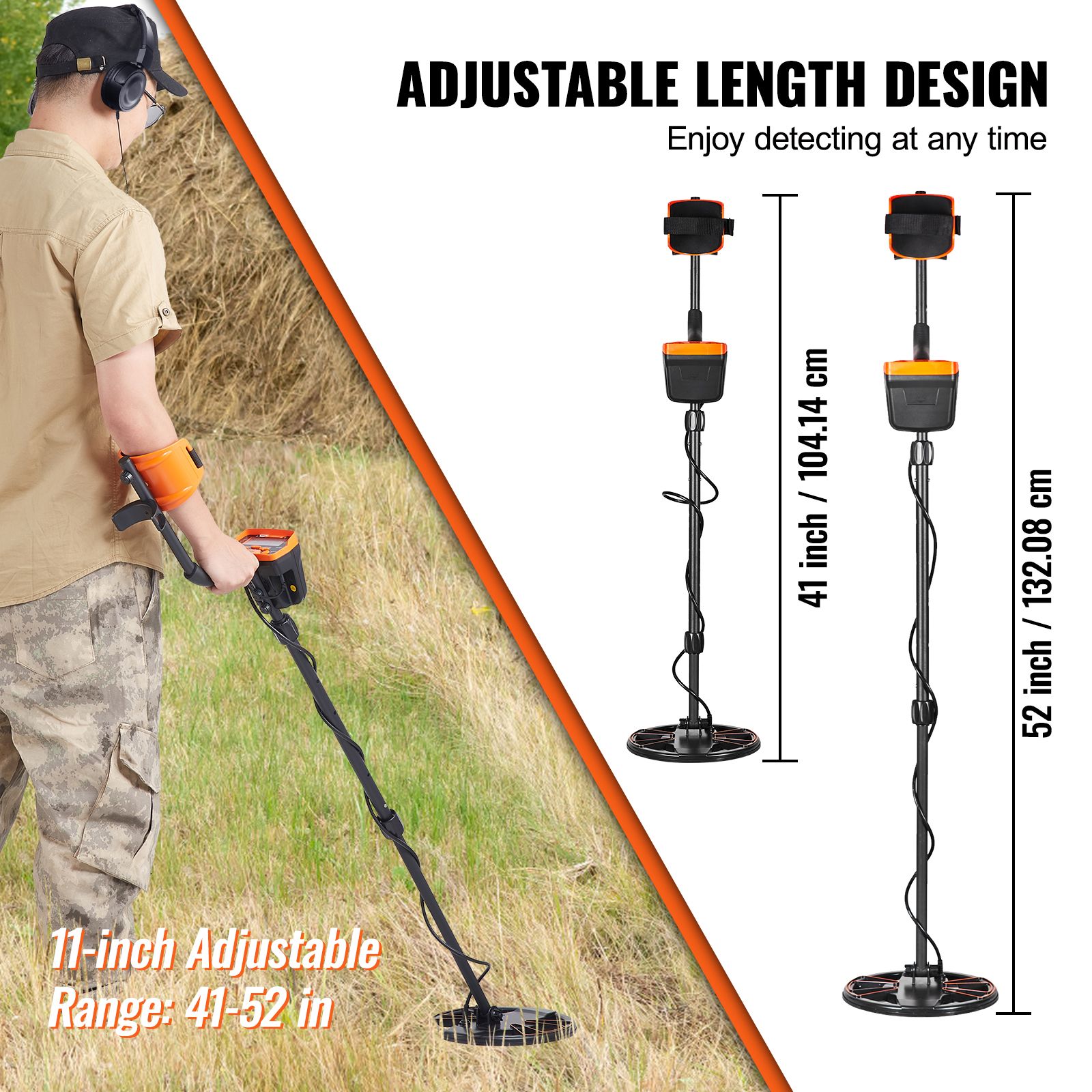 Metal Detector for Adults&Kids, 250mm, Professional Adjustable Higher Accuracy Gold Detector, IP68 Waterproof Coil with LCD Display 7 Modes Advanced DSP Chip โ image 3