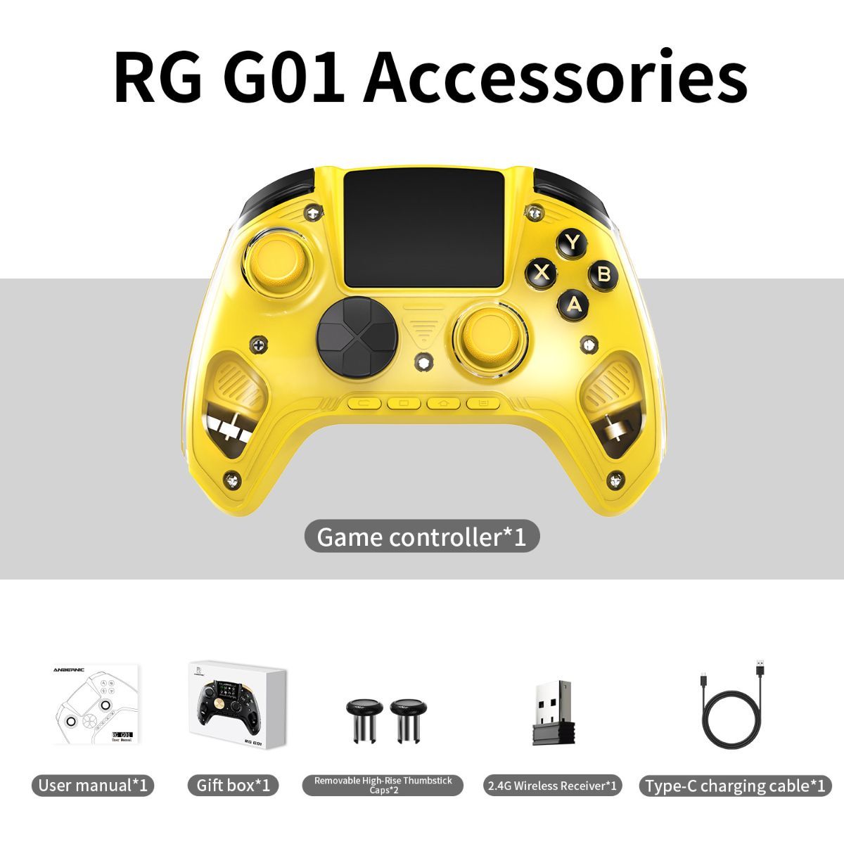 Smart Game Controller 2.5D HD Screen Purple Kirin Joystick Heart Rate - Yellow - Size 1PCS โ image 6