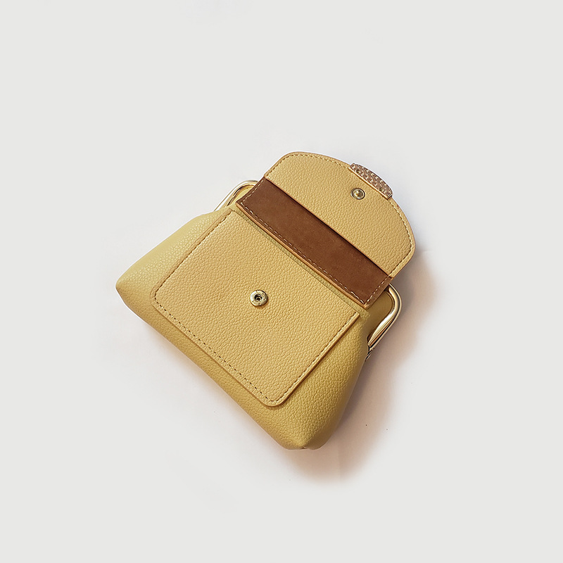 Yellow Vintage Style Women's Kiss Lock Coin Purse - Compact PU Leather Wallet with Card Holder โ image 2