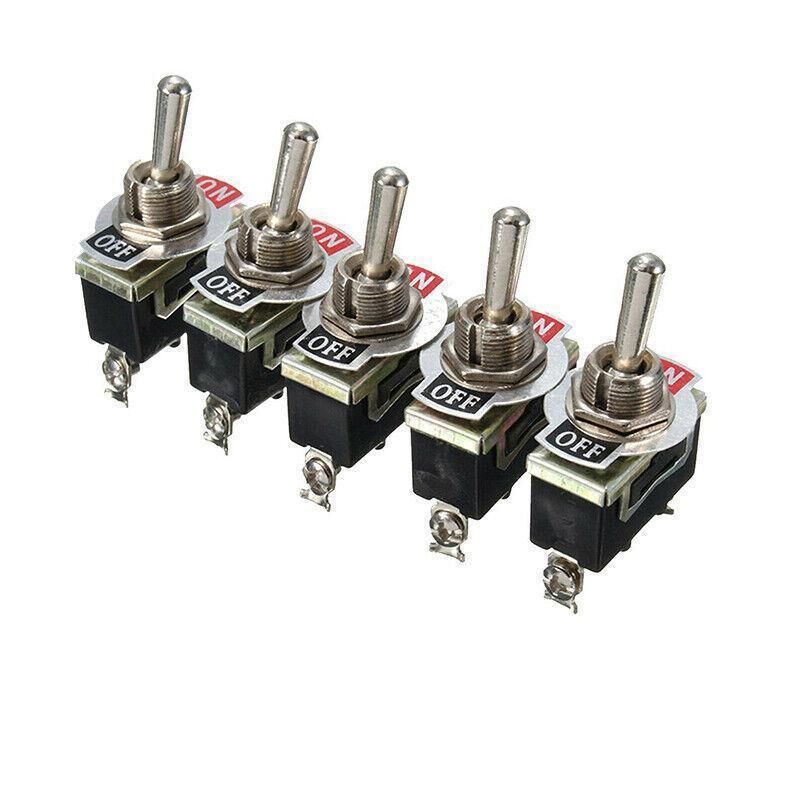 5X Waterproof Toggle Flick Switch 250V On/Off Car Dash Light Metal 12 Volt Boot — image 2