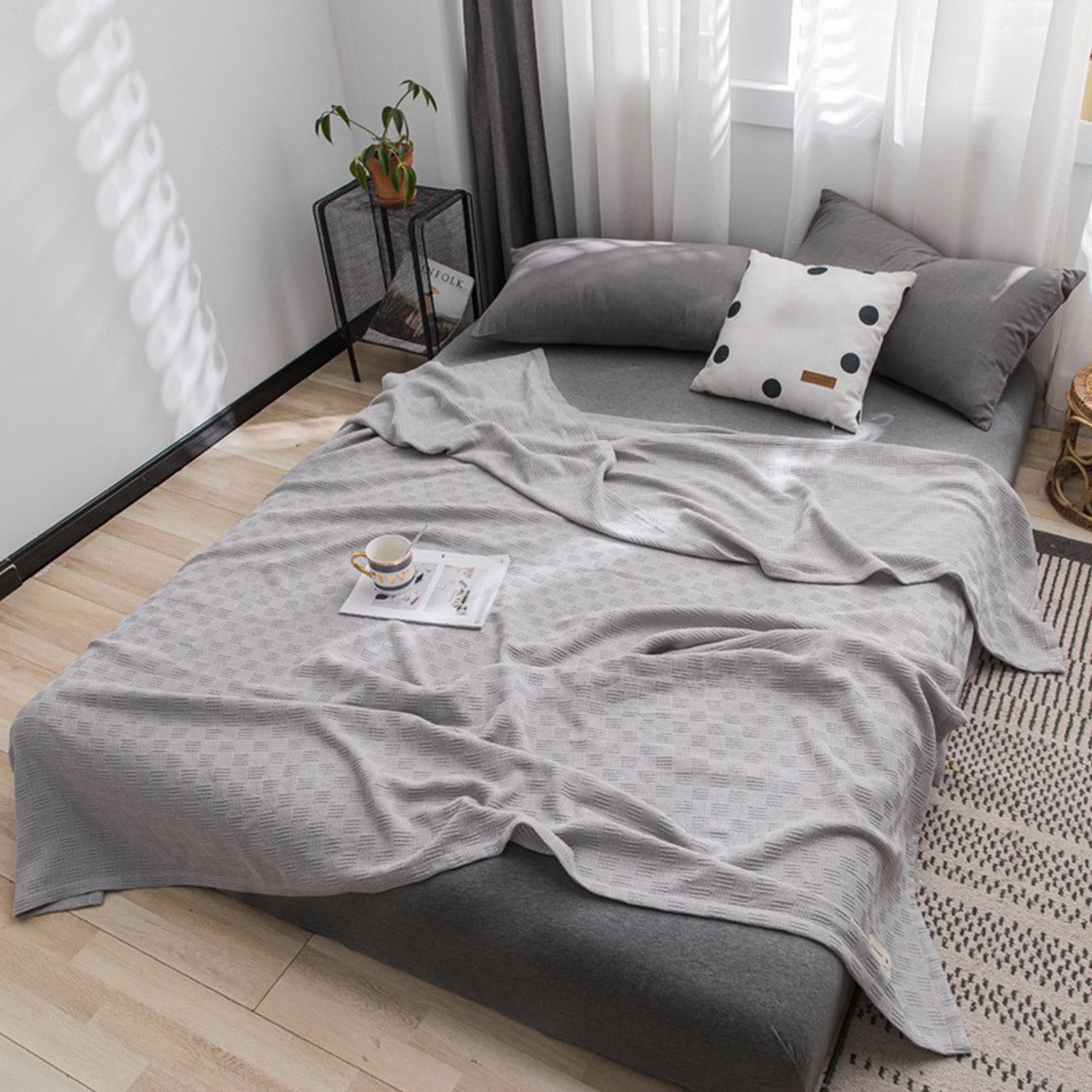 59 × 39" 100% Cottons Blanket, Soft and Breathable Bed Blanket, Multi-functional Bed Blanket for All Season, Machines Washable Bed Couch for Home Living Room — image 5