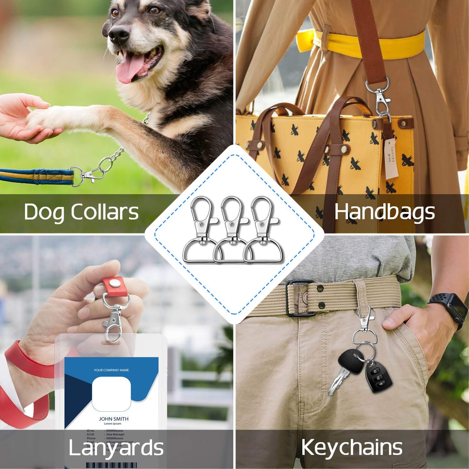 10PCS Key Chain Clip Hook, Ring Clip Keychain Lanyard Swivel Snap Hooks Clip on Key Ring for Crafts and Purse Hardware — image 4