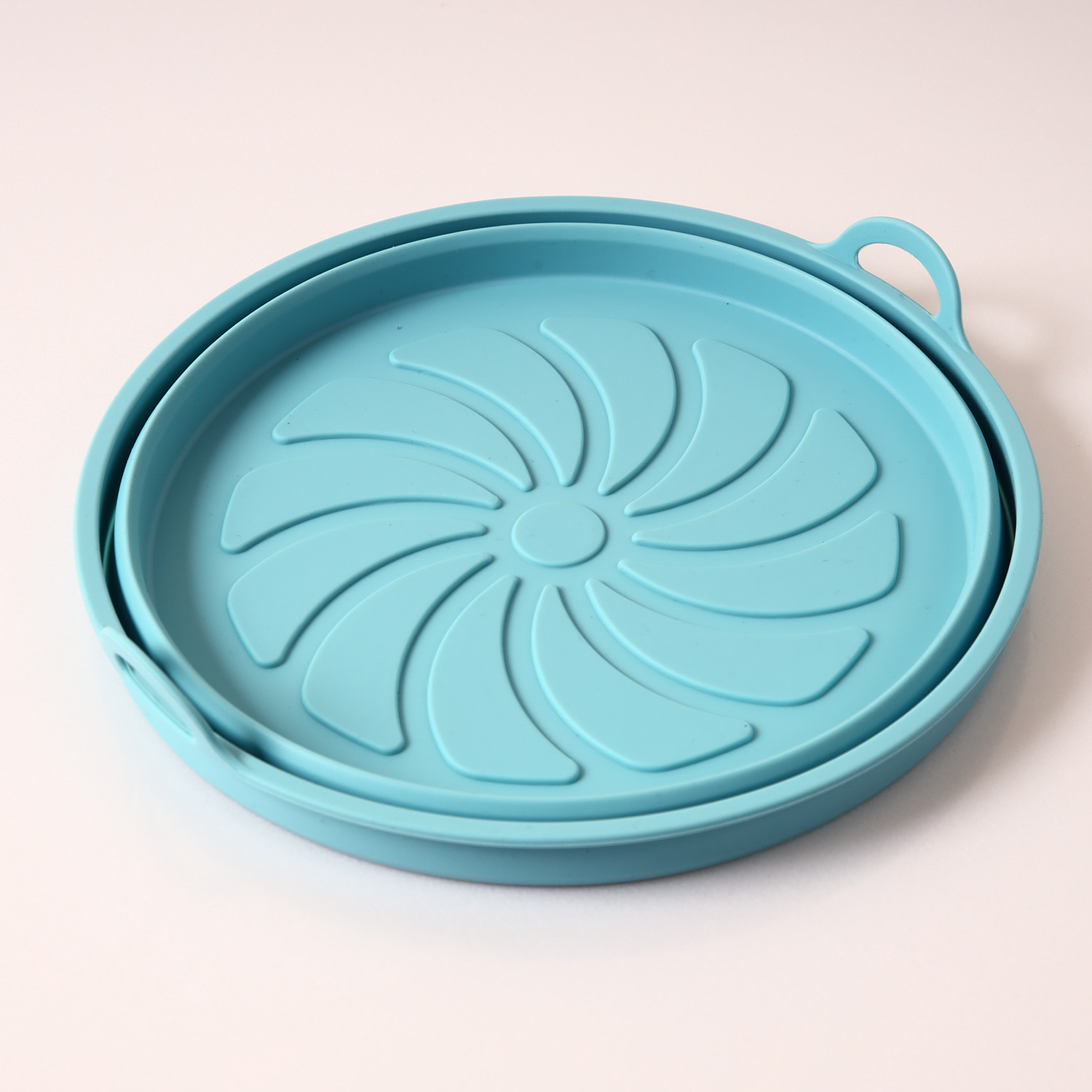 Foldable Silicone Air Fryer Basket, Reusable Heat Resistant Non-Stick Cooking Liner for Oven and Air Fryer, Blue