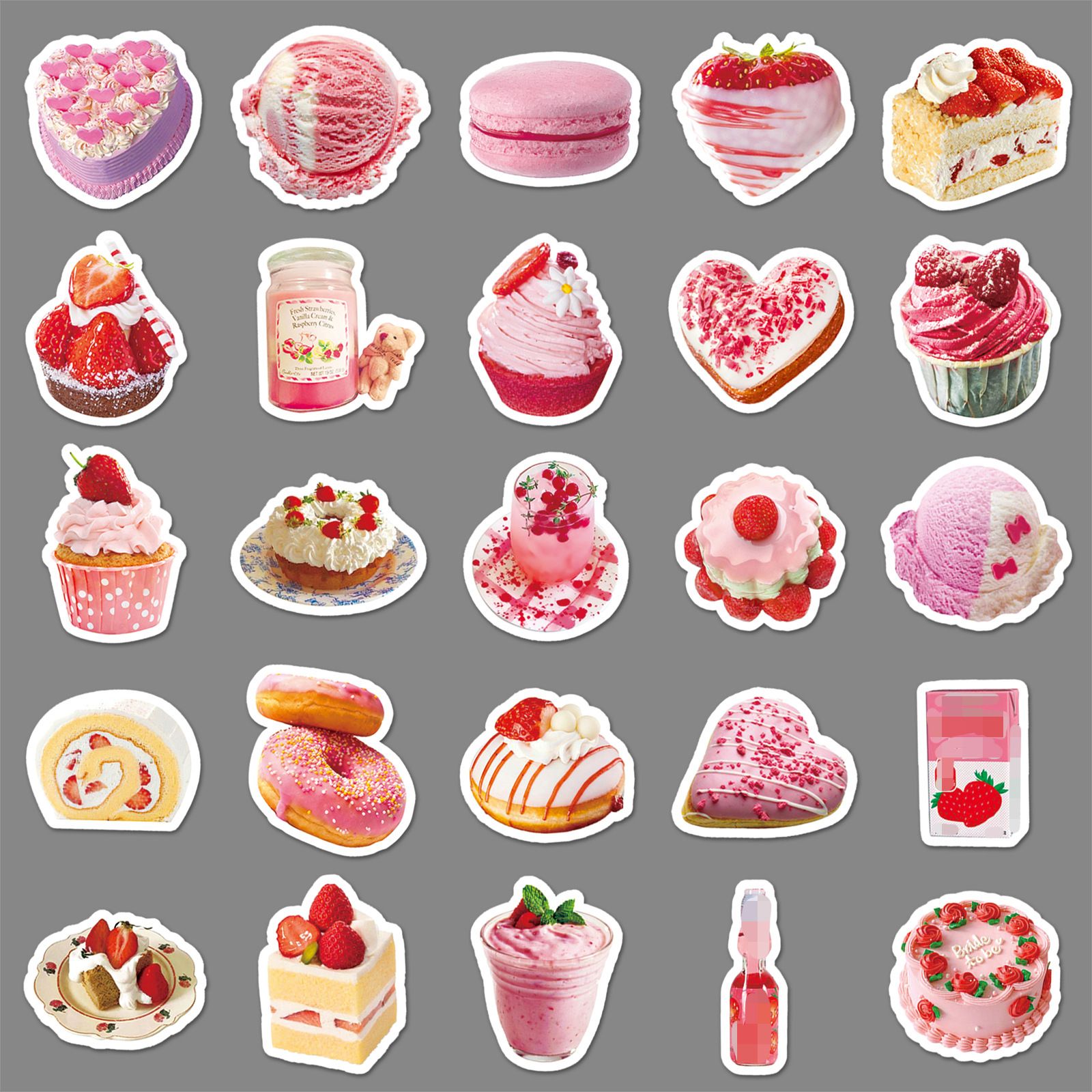 50Pcs Dessert Stickers Waterproof Funny Cute Cake Stickers for Water Bottle Scrapbooking Laptop Skateboard Guitar Luggage Phone — image 4