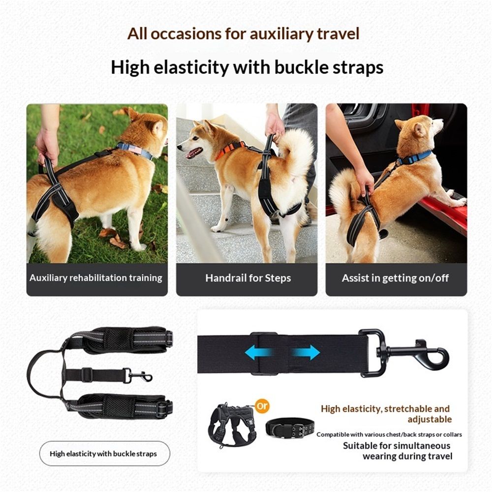 Pet Dog Support Harness Rear Lifting Harness for Back Legs Reflective Dog Sling Vet for Old Helps with Poor Stability Hind Legs, Joint Injuries — image 5