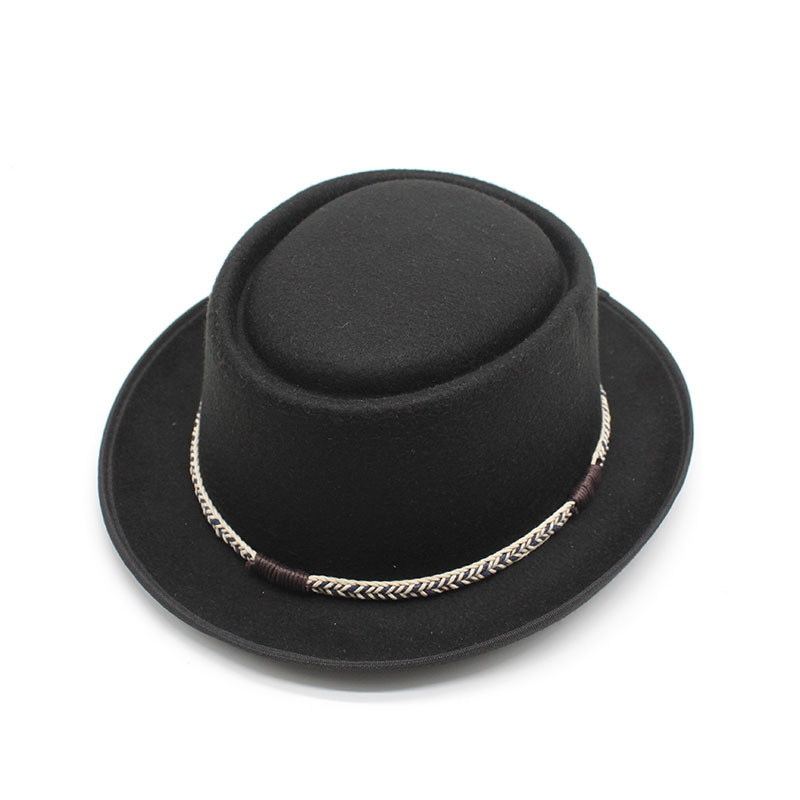 Peacock Blue Unisex Stylish Pure Woolen Short-Brimmed Fedora - Classic British Gentleman's Fedora with Curled Brim and Dimpled Top — image 3
