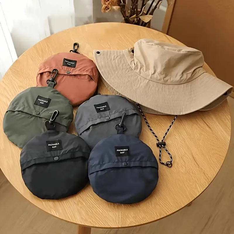 New Unisex Wide Brim Bucket Hat UPF 50+ Sun Protection, Foldable & Windproof Linen Blend Hat for Hiking, Fishing, Beach & Vacation/grey — image 5