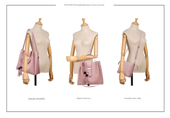 Brown Chic 3-Piece Women's Handbag Set - PU Leather Tote, Crossbody Bag & Clutch Purse — image 5