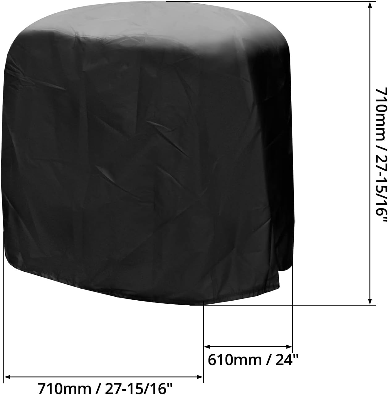 Dustproof Miter Saw Cover, 210D Oxford Cloth with Bottom Drawcord Fits Most Miter Saws, Planers, Machine Tools, Rustproof and Waterproof, Black โ image 6