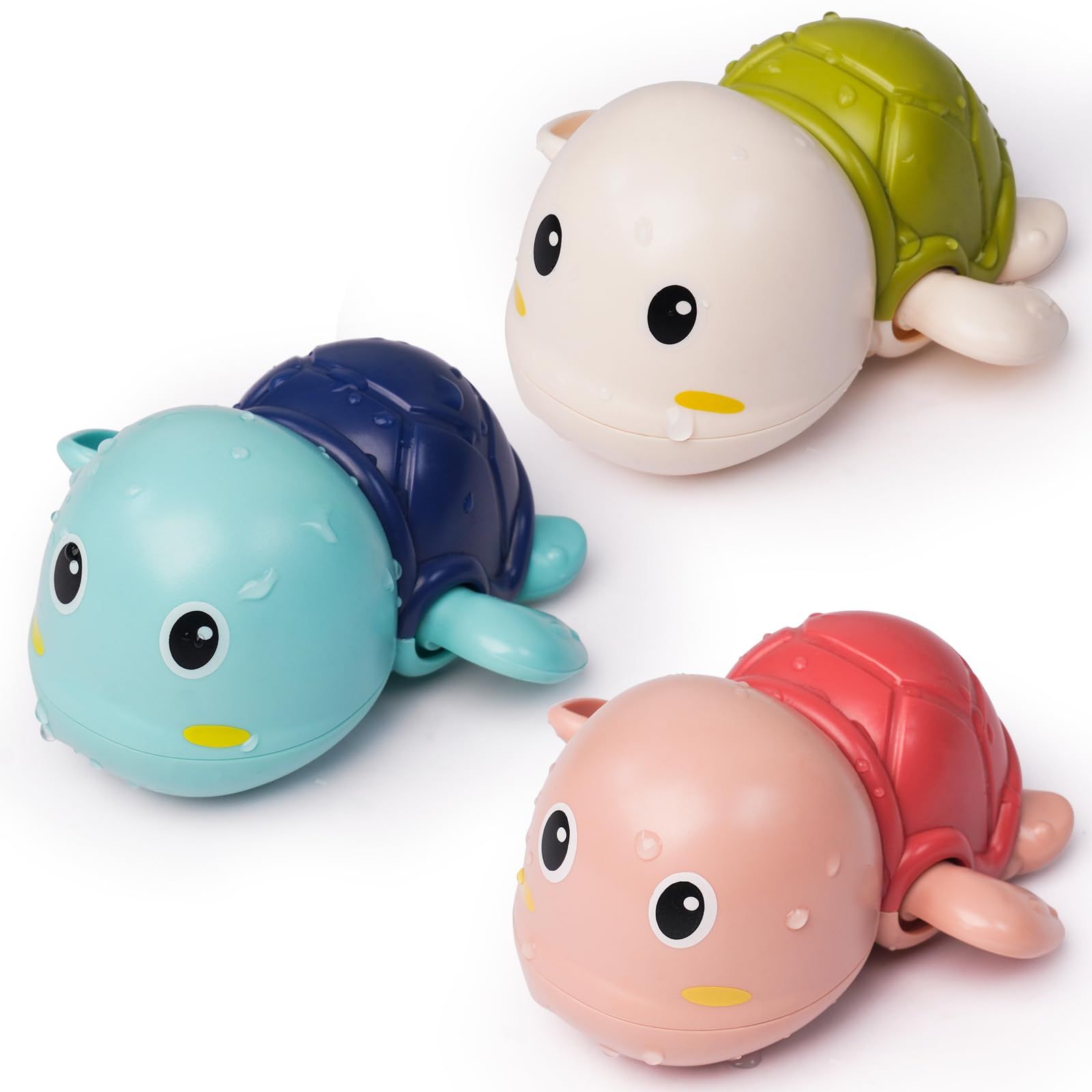 3pcs,Little turtle baby bath toy, children swimming and playing in the water, boys and girls baby playing in the water toy — image 4
