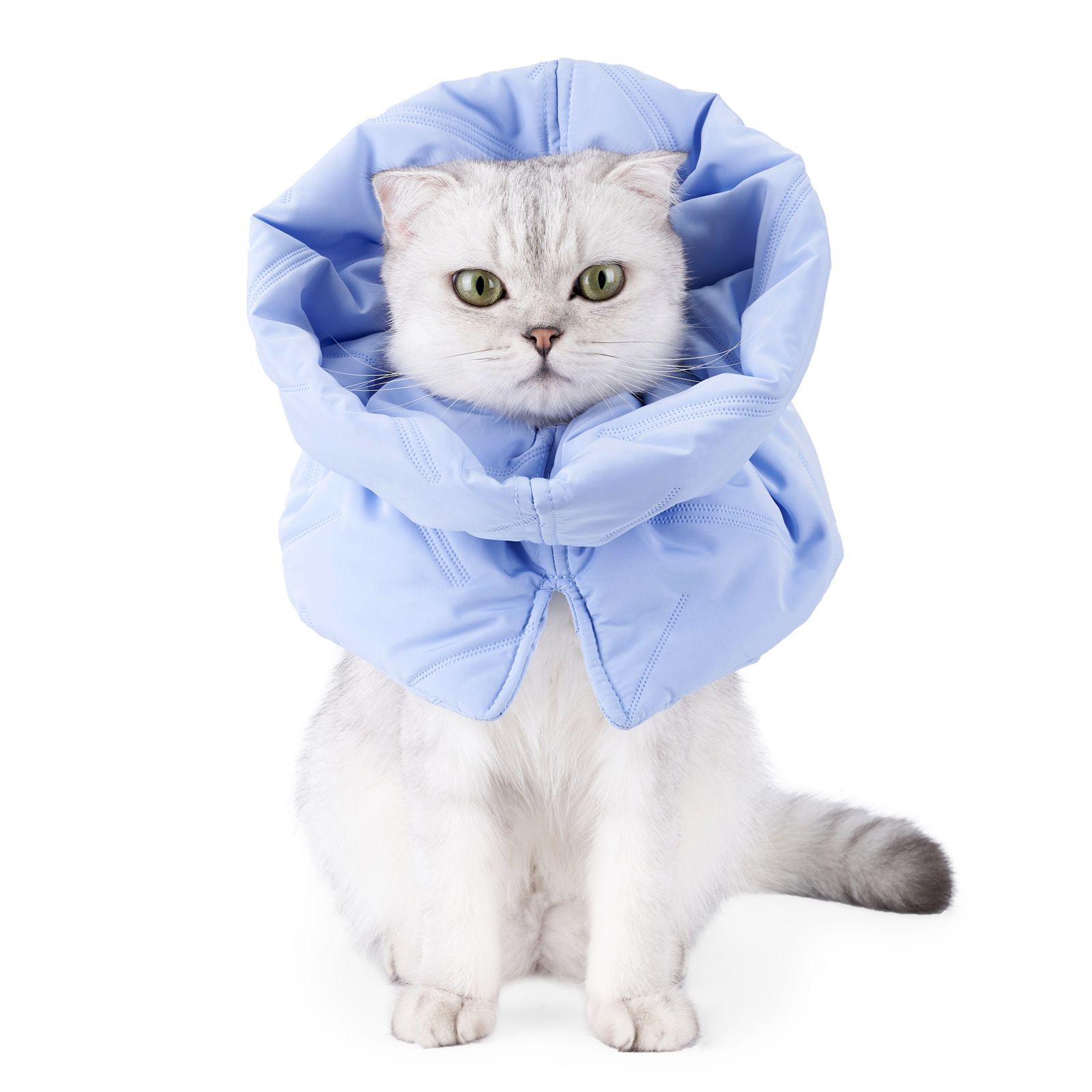Cat Recovery Collar, Soft Adjustable Cat Cone Alternative, Lightweight Waterproof Fasteners Collars for Cats Kittens Puppies, After Post-Surgery, Surgery Stop