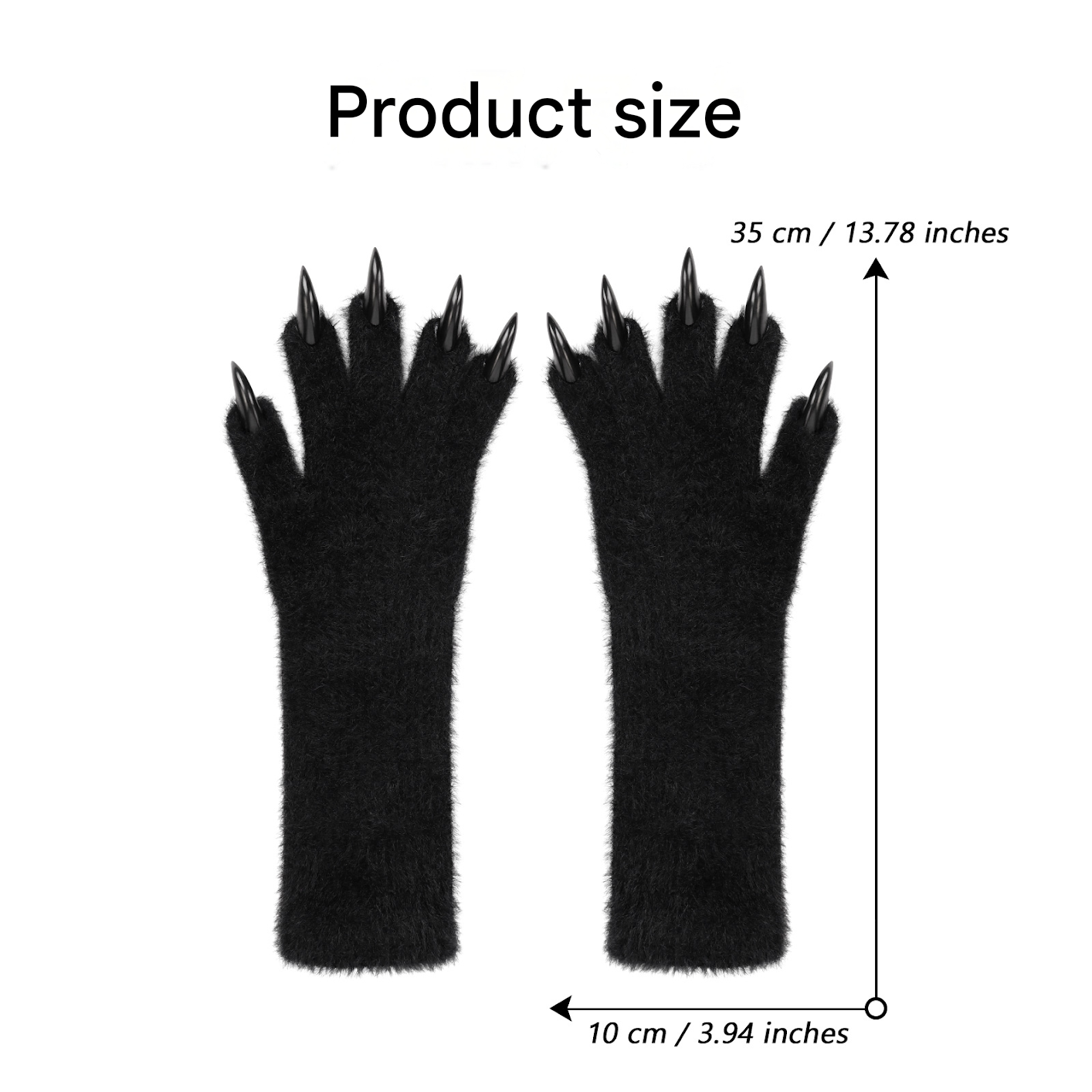 1 Pair Purple Realistic Long Claw Gloves – Halloween Costume Beast Paw Prop with Resin Nails — image 2