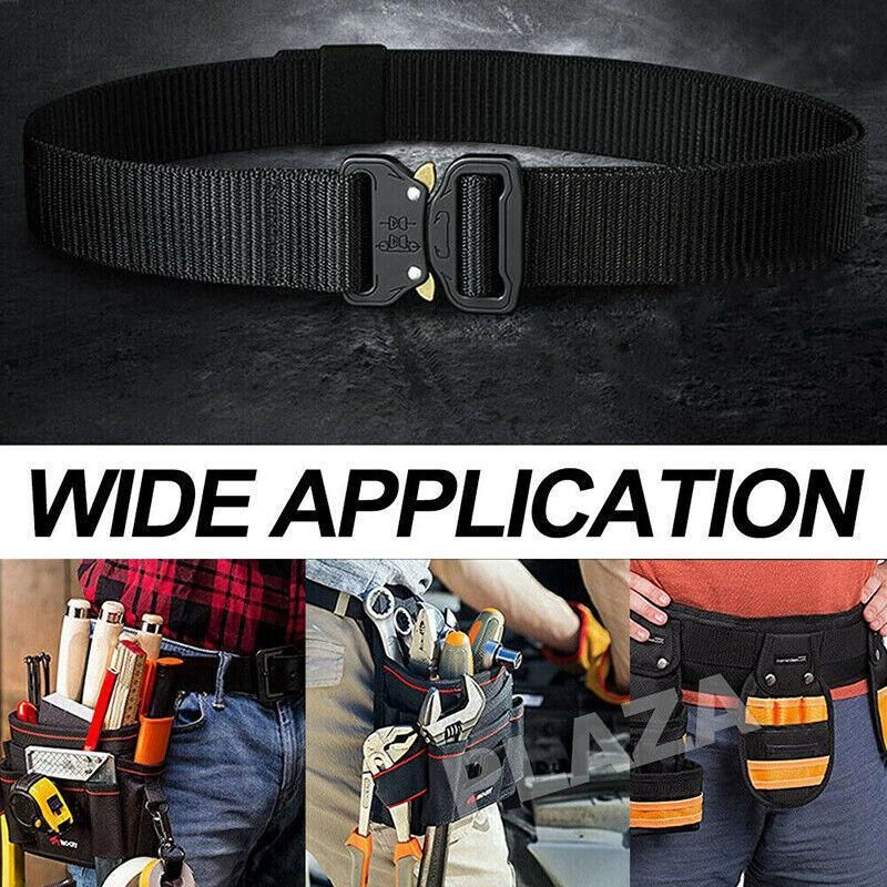 Mens Canvas Outdoor Tactical Belt Heavy Duty Army Waist Web Strap Waistband Hot - Khaki โ image 5