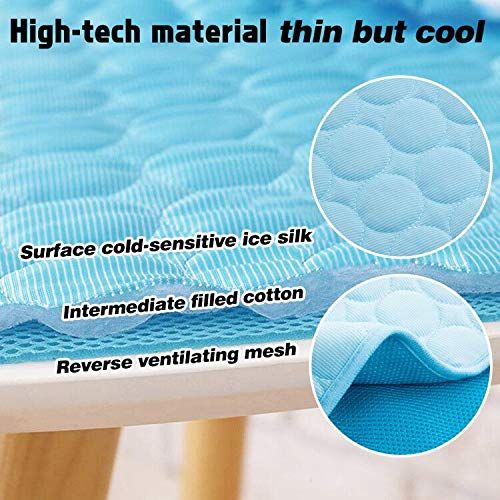 Mat Pad for Dogs Cats Ice Silk Mat Cooling Blanket Cushion for Kennel/Sofa/Bed/Floor/Car Seats Cooling (XL:40 x 28 inches, Blue) โ image 2