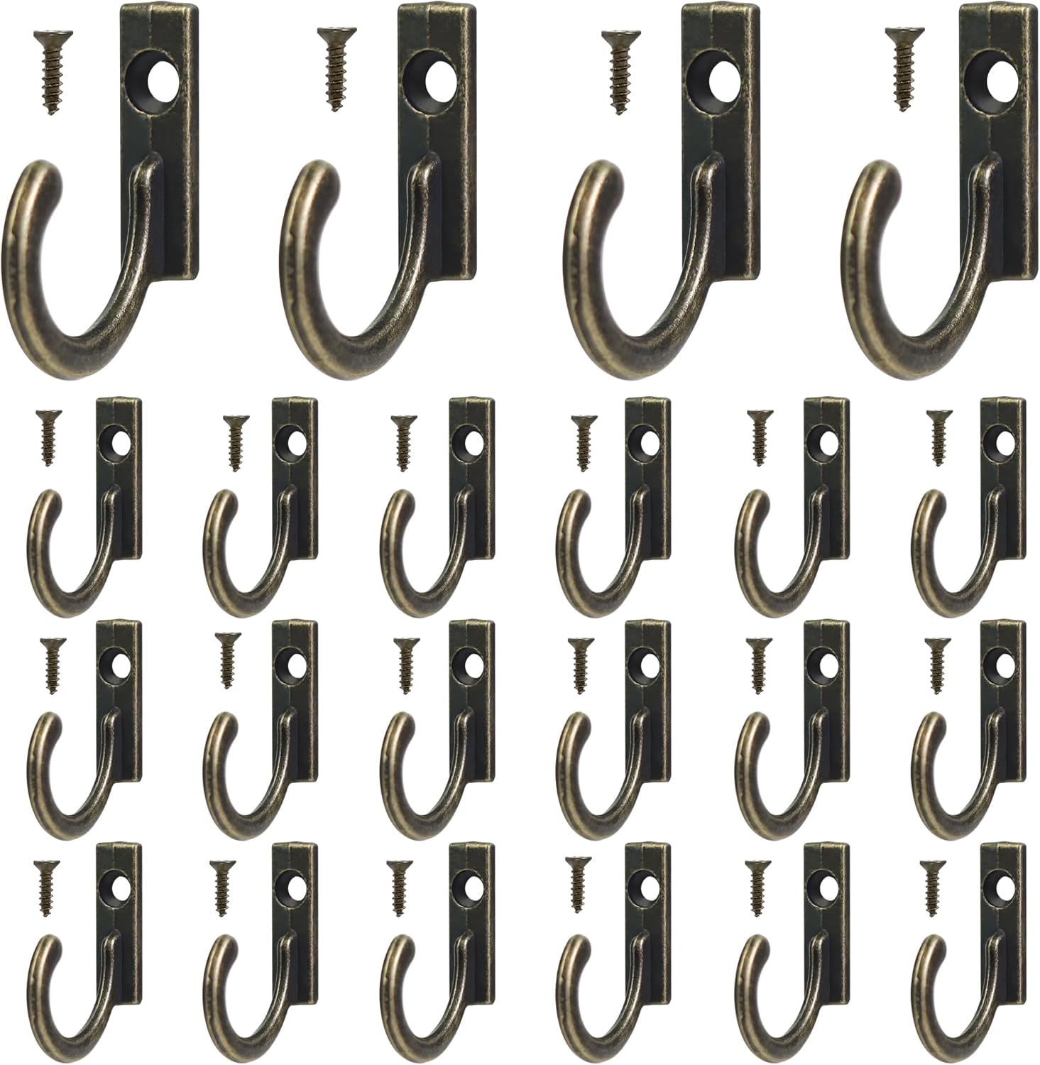 40 Pieces Key Hooks Jewelry Small Hook Wall Mounted Single for Hanging Clothes Hat Kitchen Bathroom Towel Farmhouse Retro Craft Projects Bronze