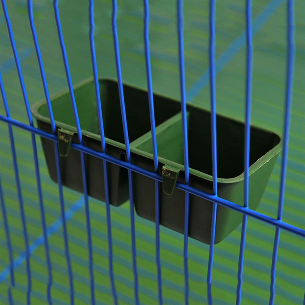 Bird Feeder Cup for Cage Hanging Plastic Conjoined 2 Cups Water Feed Trays for Poultry Feeding Feeder for Cage โ image 2